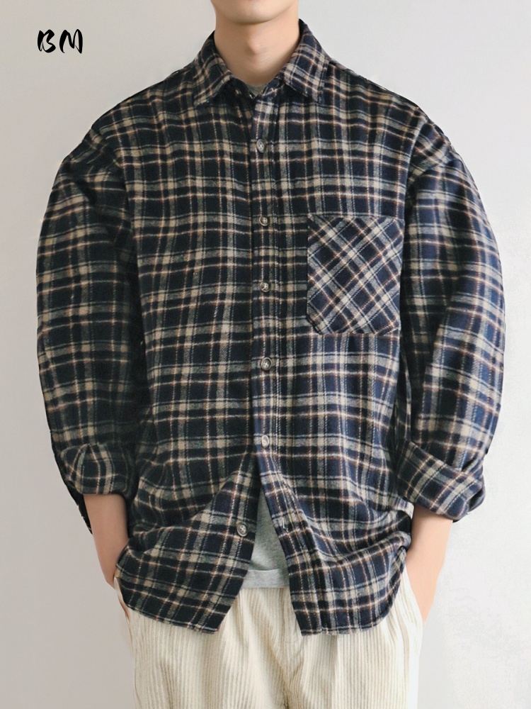 Flannel Plaid Shirt Heavy Weight - ‌ Japanische Vintage Schwergewicht Flanell Hemd