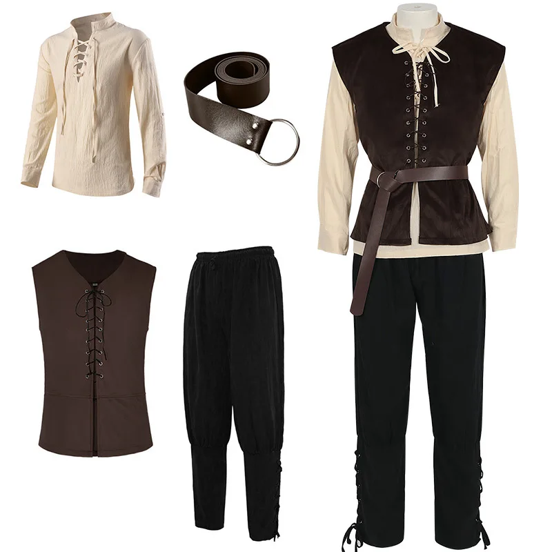 Medieval Gothic Lace Up Pirate Shirt - Mittelalterliche Hemden Gothic Steampunk Viktorianisches Piratenkolonie