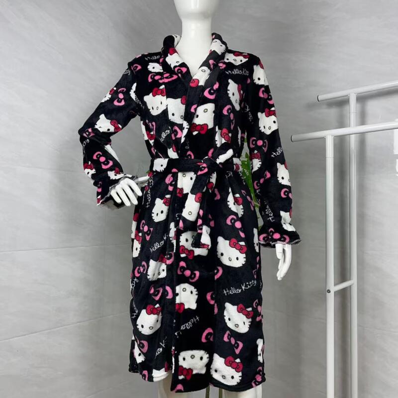 Shirts - Nachthemd Hello Kitty, neuer Herbst-Winter-warmer mittellanger