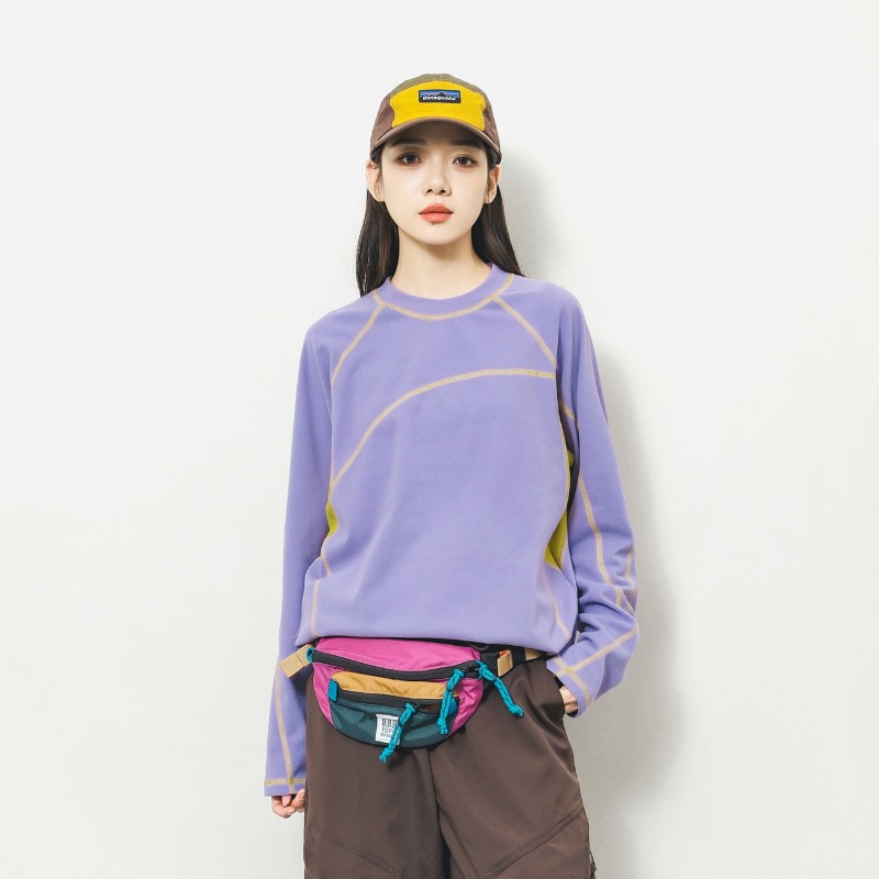T-Shirts - Unisex Outdoor Colorblock-Langarm-T-Shirt, Stretch-Basisschicht für Wandern,