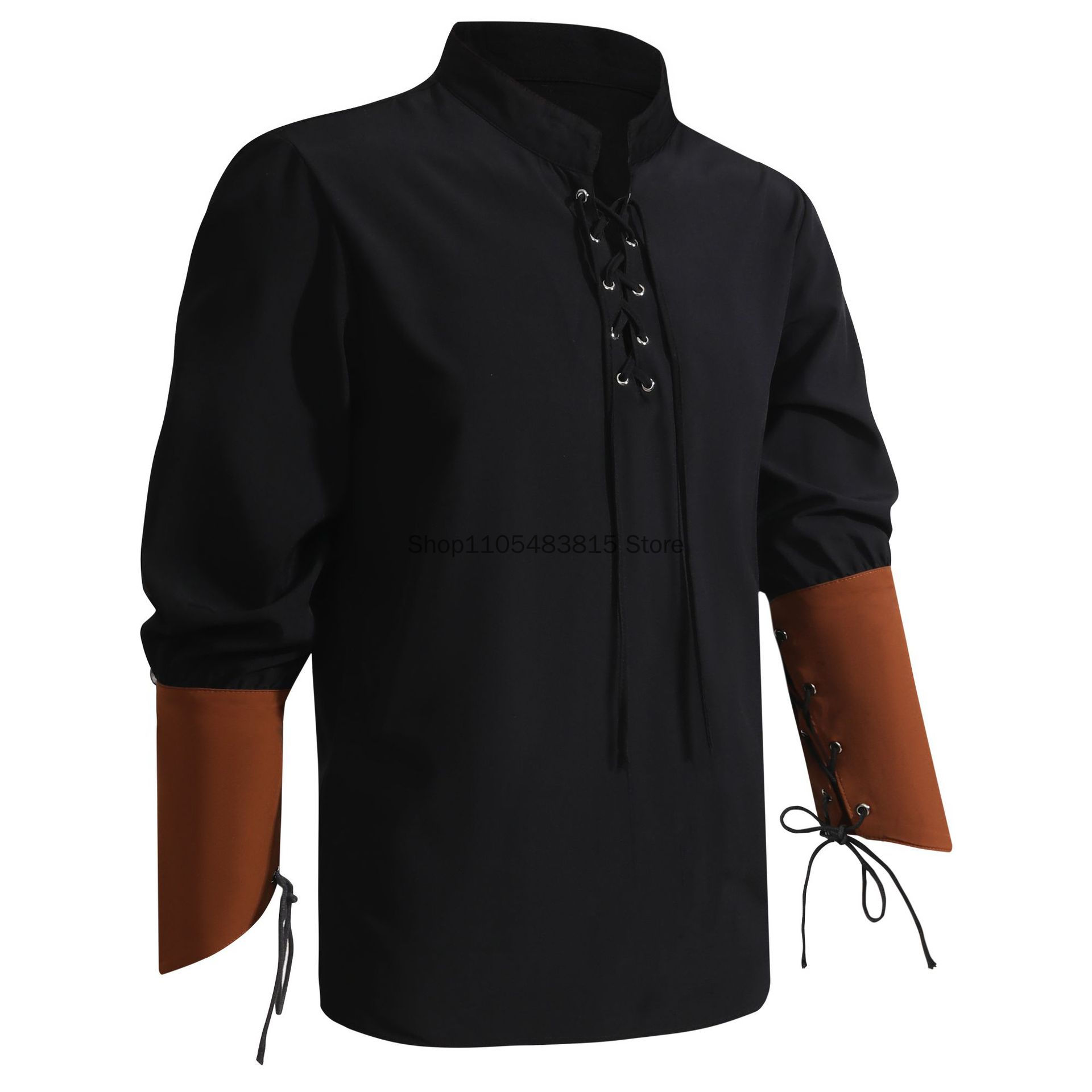 Medieval Gothic Lace Up Pirate Shirt - Piratenhemd für Herren - Mittelalterliches Gothic-Stil