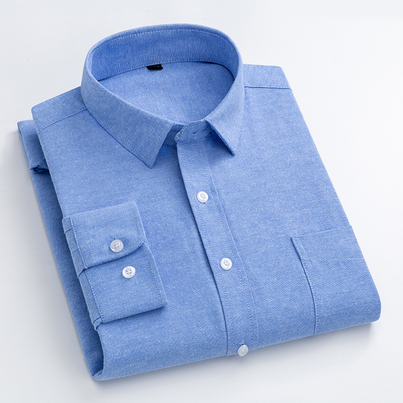 Marineblaues Oxford-Hemd für H – Oxford Cotton Casual Shirt Business Bewertung und Preis