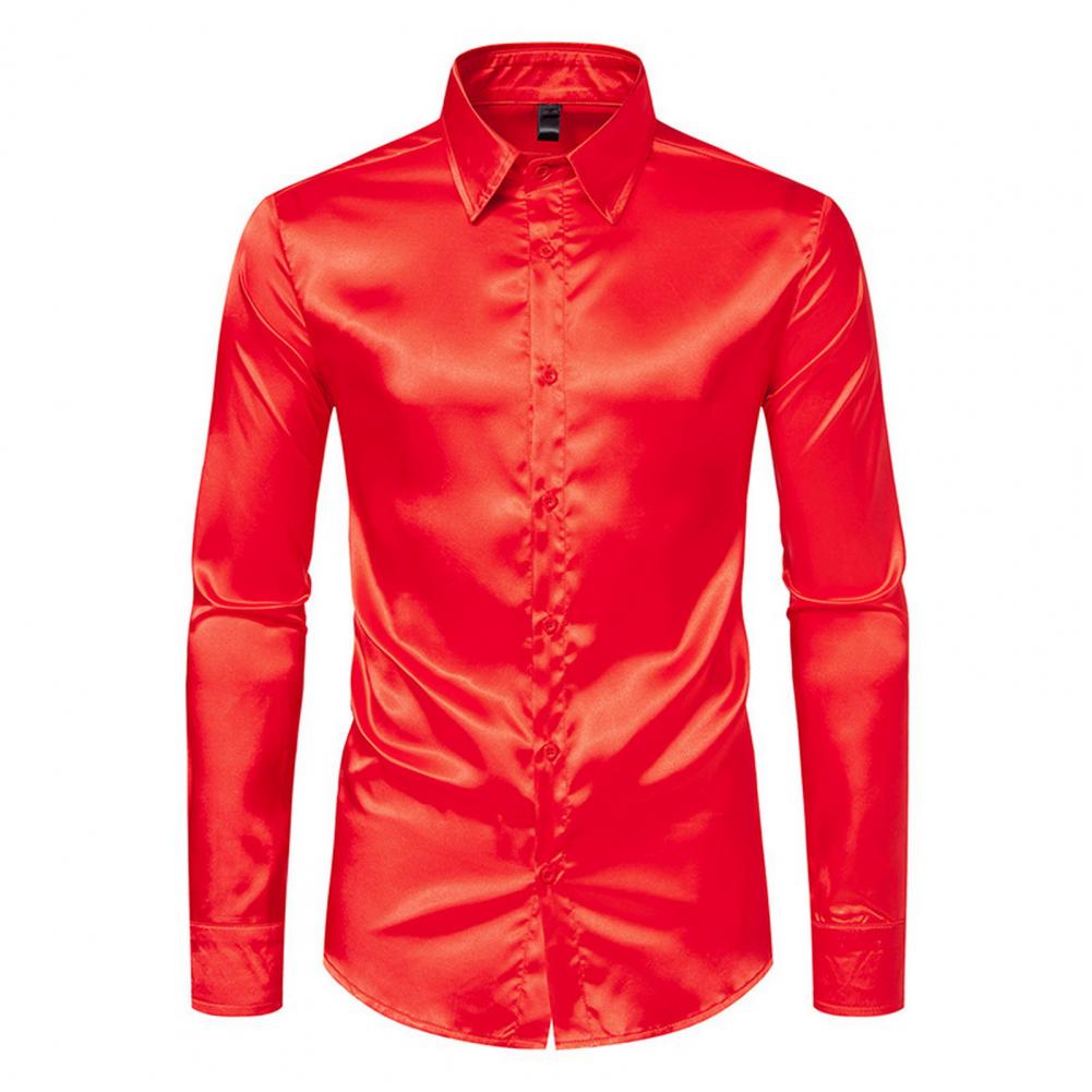 Blau Orange Rot Gelb Satin Sei – Mens Satin Silk Dress Shirt Bewertung und Preis