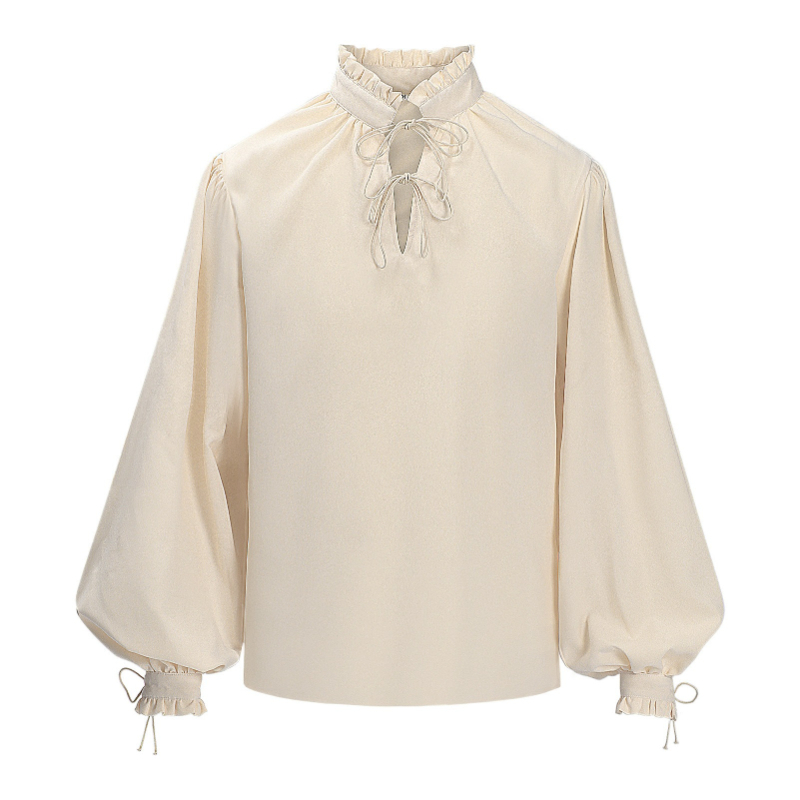 Renaissance Mittelalterliches  – Medieval Gothic Lace Up Pirate Shirt Bewertung und Preis