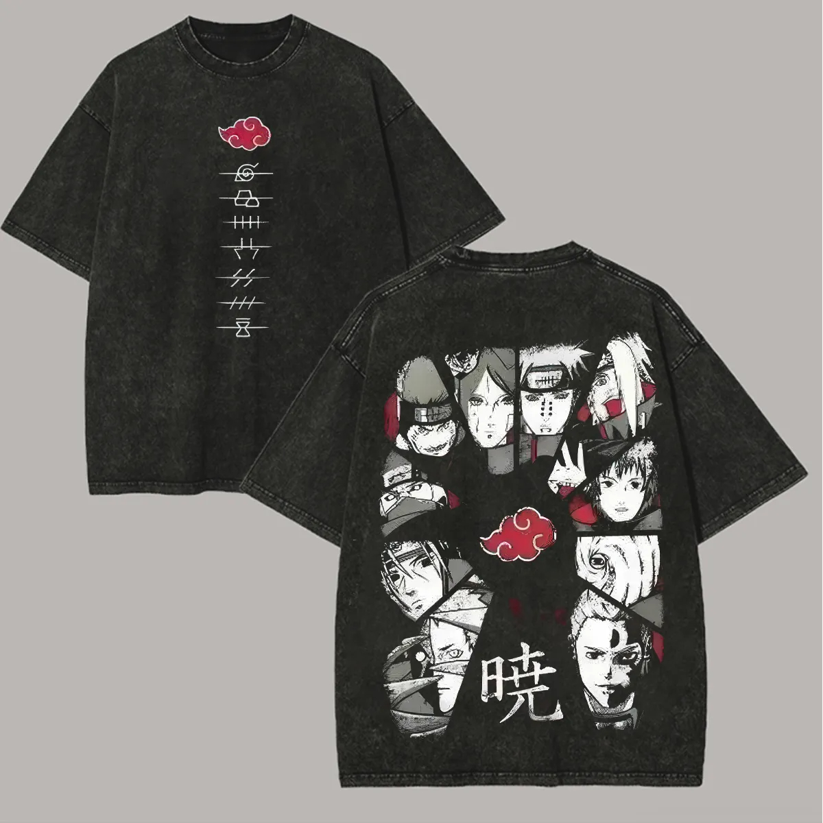 Akatsuki T-Shirt Naruto Herren – Acid Wash Vintage Graphic T Shirt Bewertung und Preis