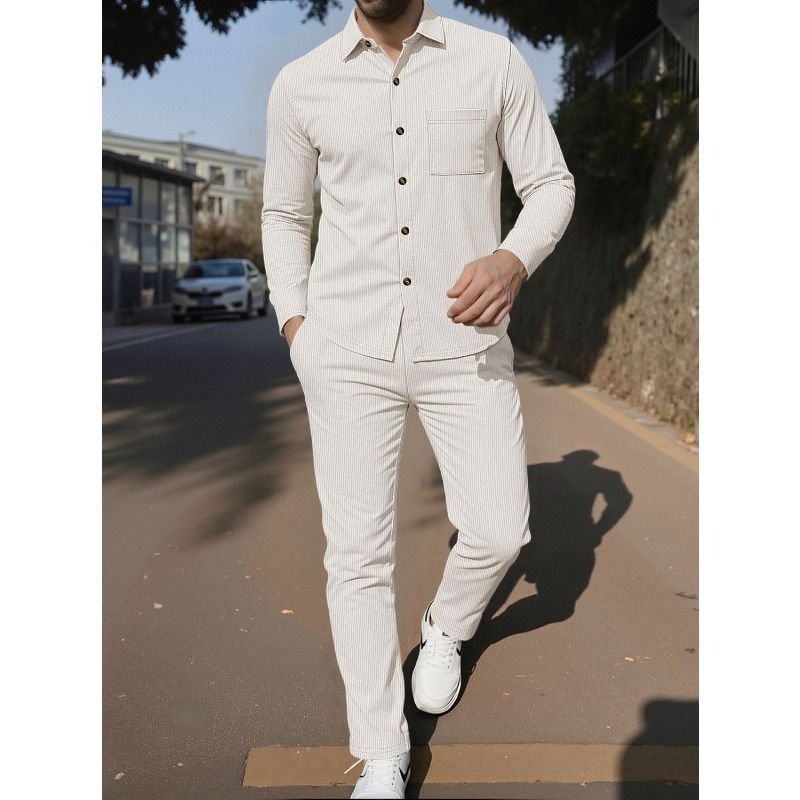 Herren Cordhemd Zweiteiler Set – Corduroy Button Up Shirt Men Bewertung und Preis