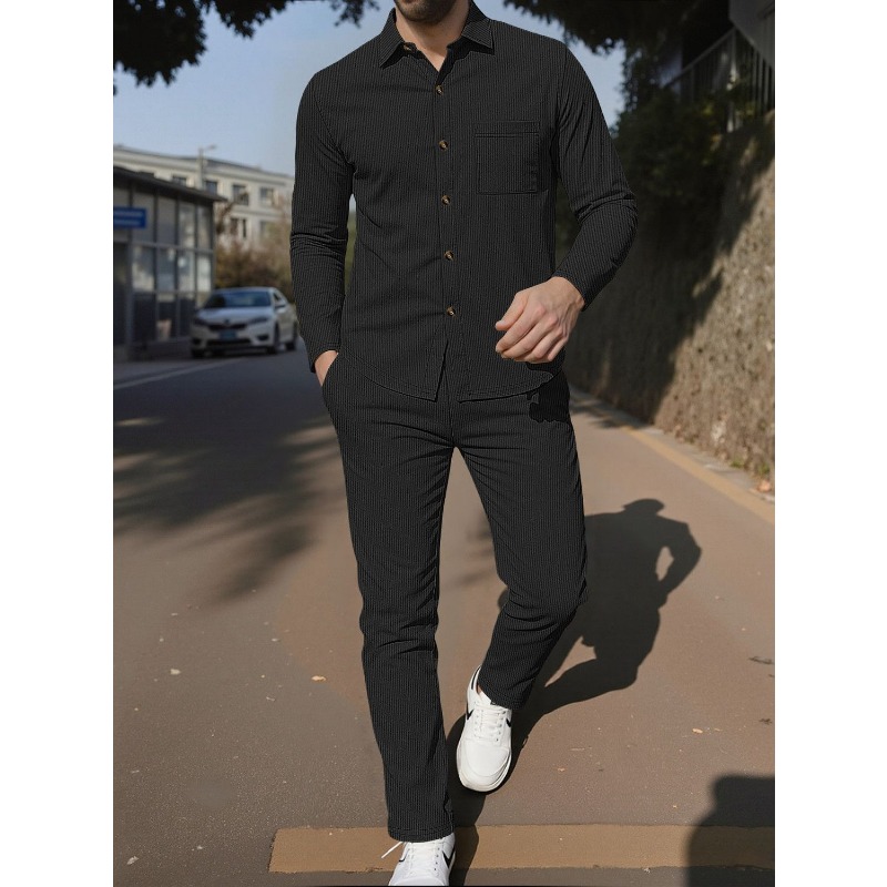 Herren Cordhemd Zweiteiler Set – Corduroy Button Up Shirt Men Bewertung und Preis