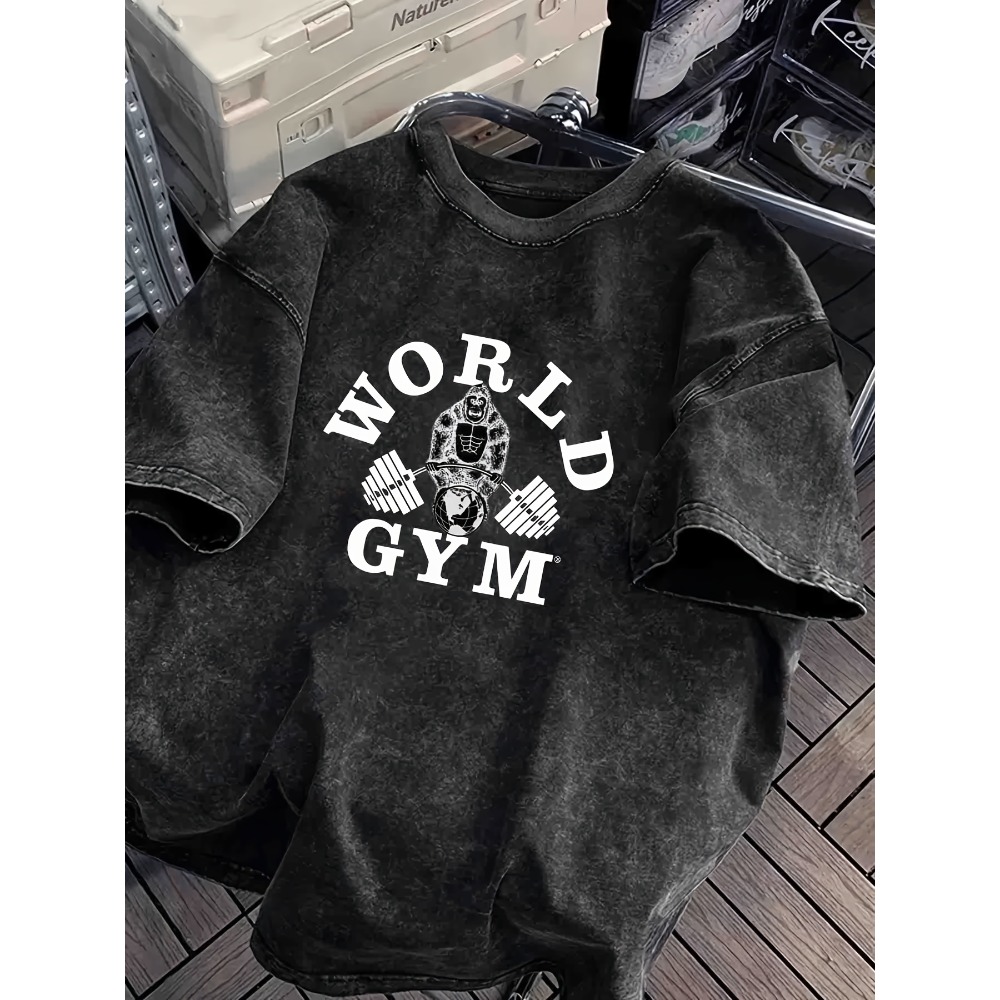 World Gym Gorilla Gewichtheben – Acid Wash Vintage Graphic T Shirt Bewertung und Preis