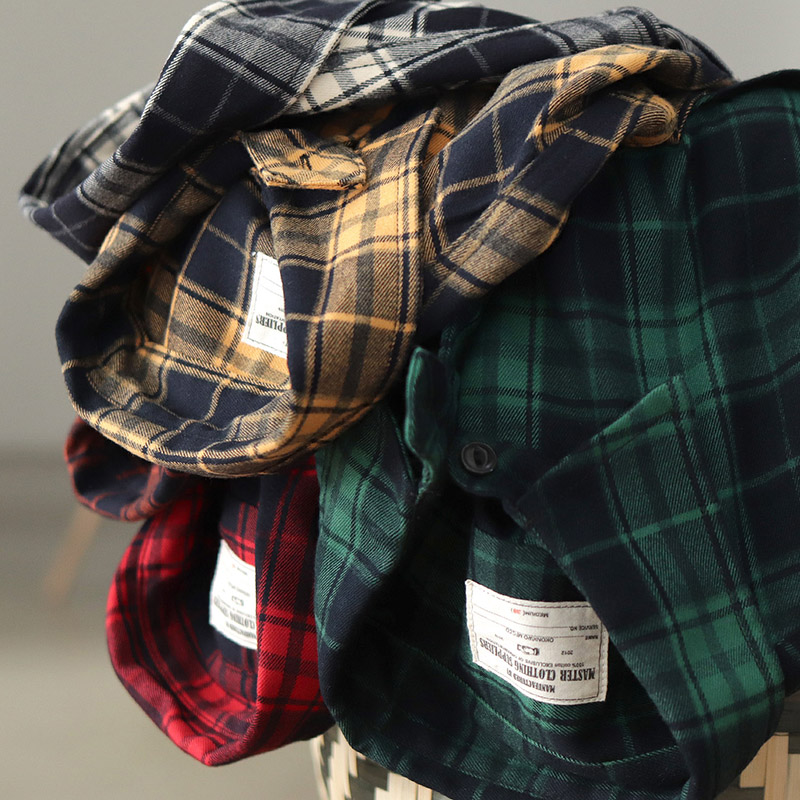 Herbst Neue Japanische Retro 3 – Flannel Plaid Shirt Heavy Weight Bewertung und Preis