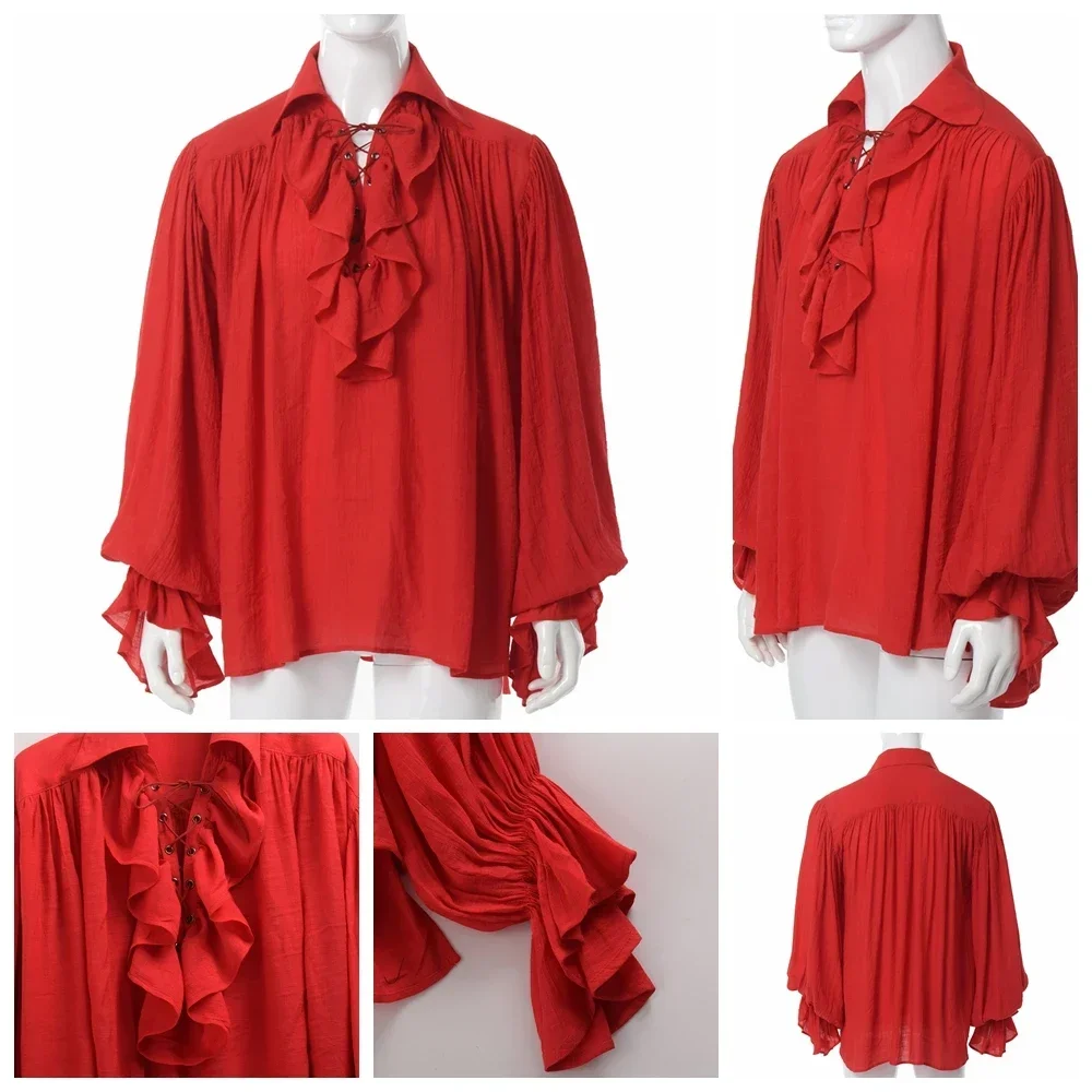 Herren Piratenhemd Vampir Prin – Medieval Gothic Lace Up Pirate Shirt Bewertung und Preis