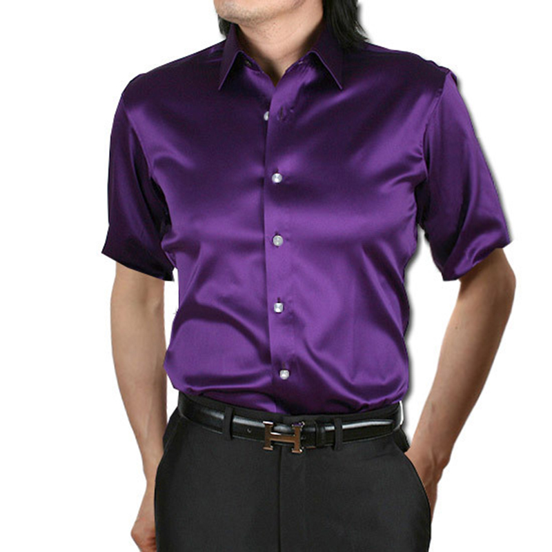 Seiden satin Herren hemd glänz – Mens Satin Silk Dress Shirt Bewertung und Preis