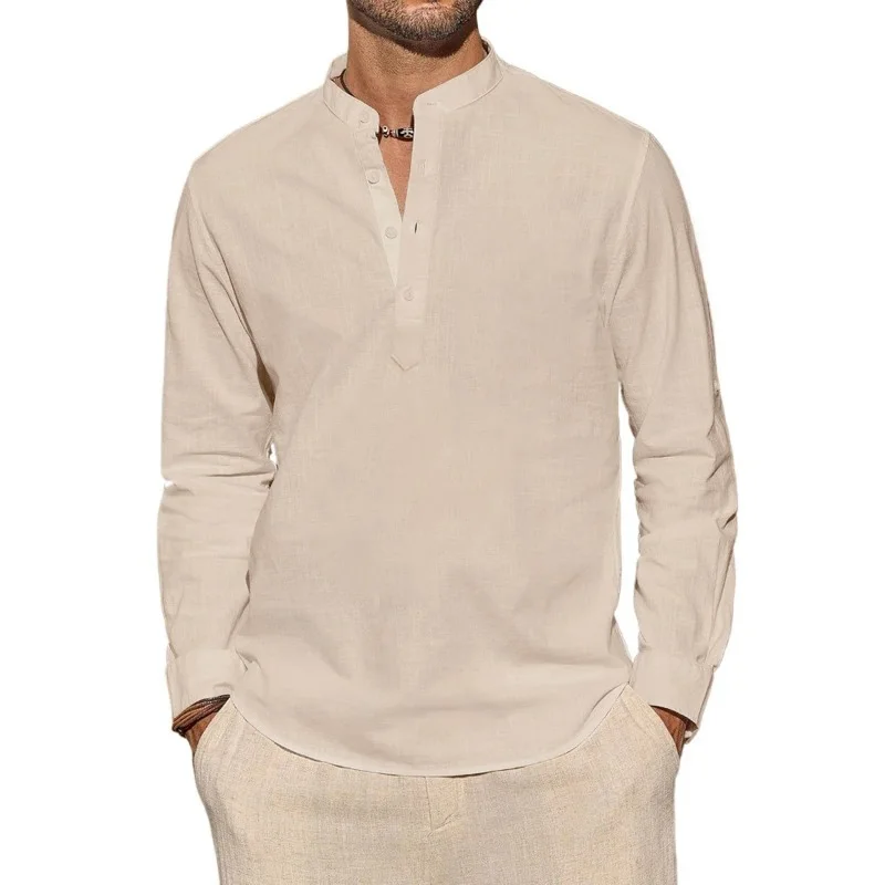 Langarm-T-Shirts für Herren, l – Mens Linen Shirt Long Sleeve Bewertung und Preis